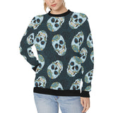 Suger Skull Pattern Women's Crew Neck Sweatshirt