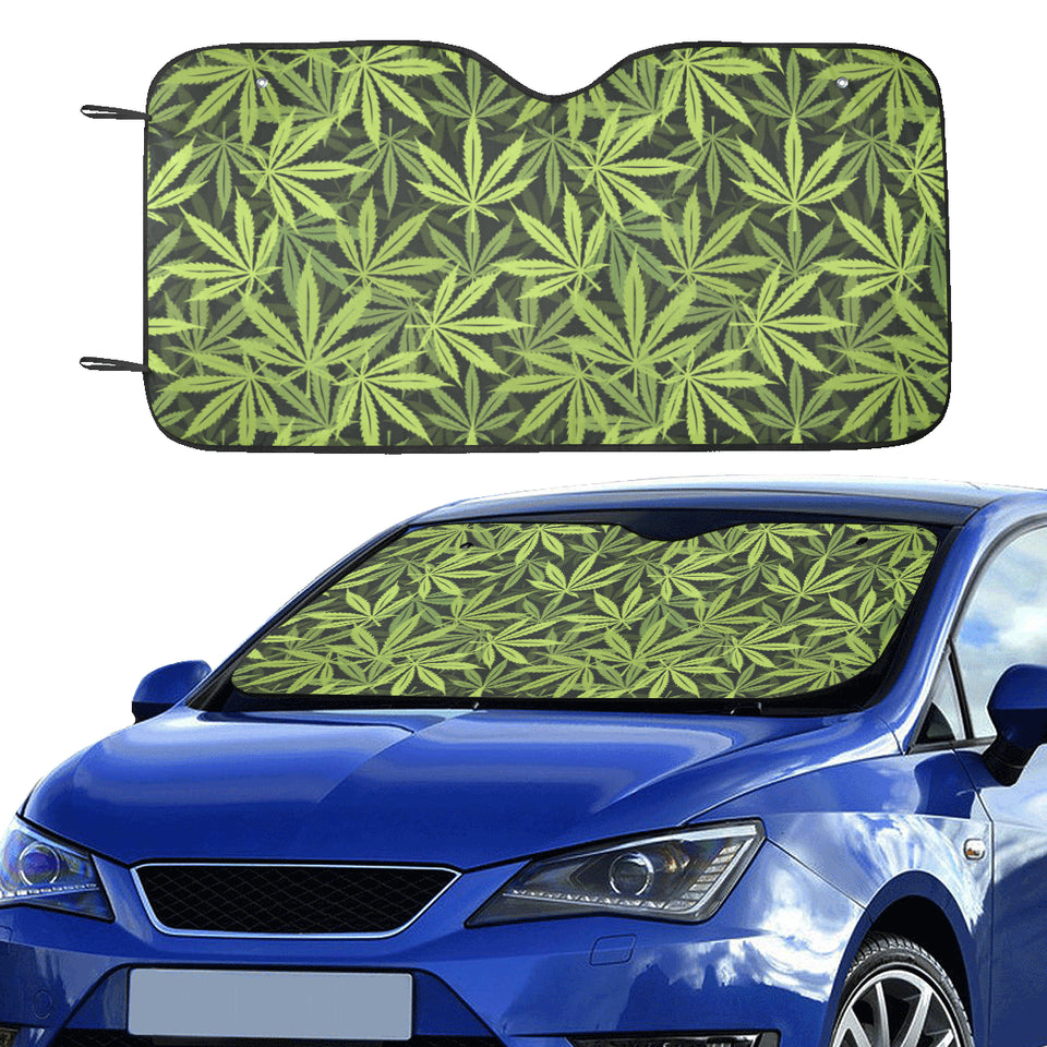 Canabis Marijuana Weed Pattern Print Design 03 Car Sun Shade