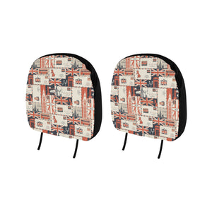 British Pattern Print Design 04 Car Headrest Cover