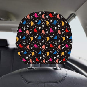 Colorful Crow Pattern Car Headrest Cover