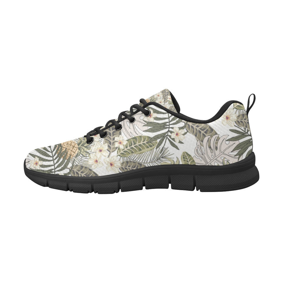 Pineapple Leave flower Pattern Men's Sneakers Black