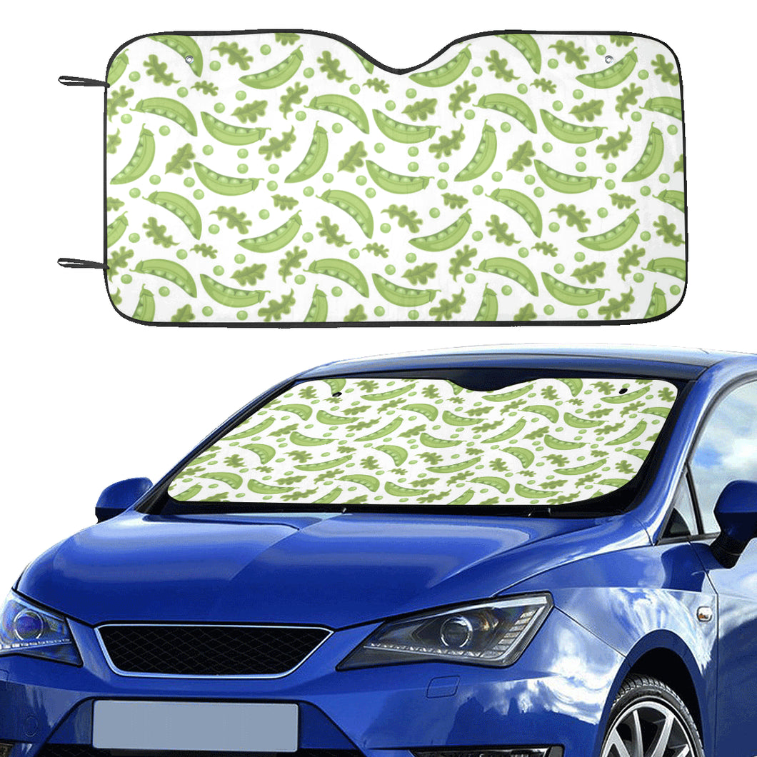 Green Peas Pattern Print Design 02 Car Sun Shade