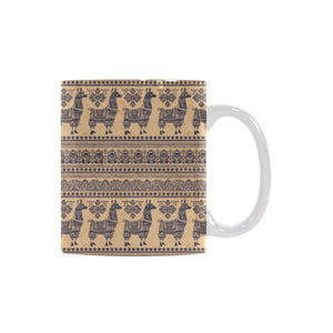 Llama Pattern Ethnic Motifs Classical White Mug (FulFilled In US)