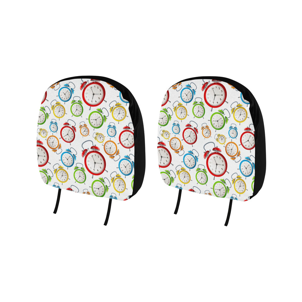 Colorful Clock Pattern Car Headrest Cover