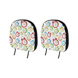 Colorful Clock Pattern Car Headrest Cover