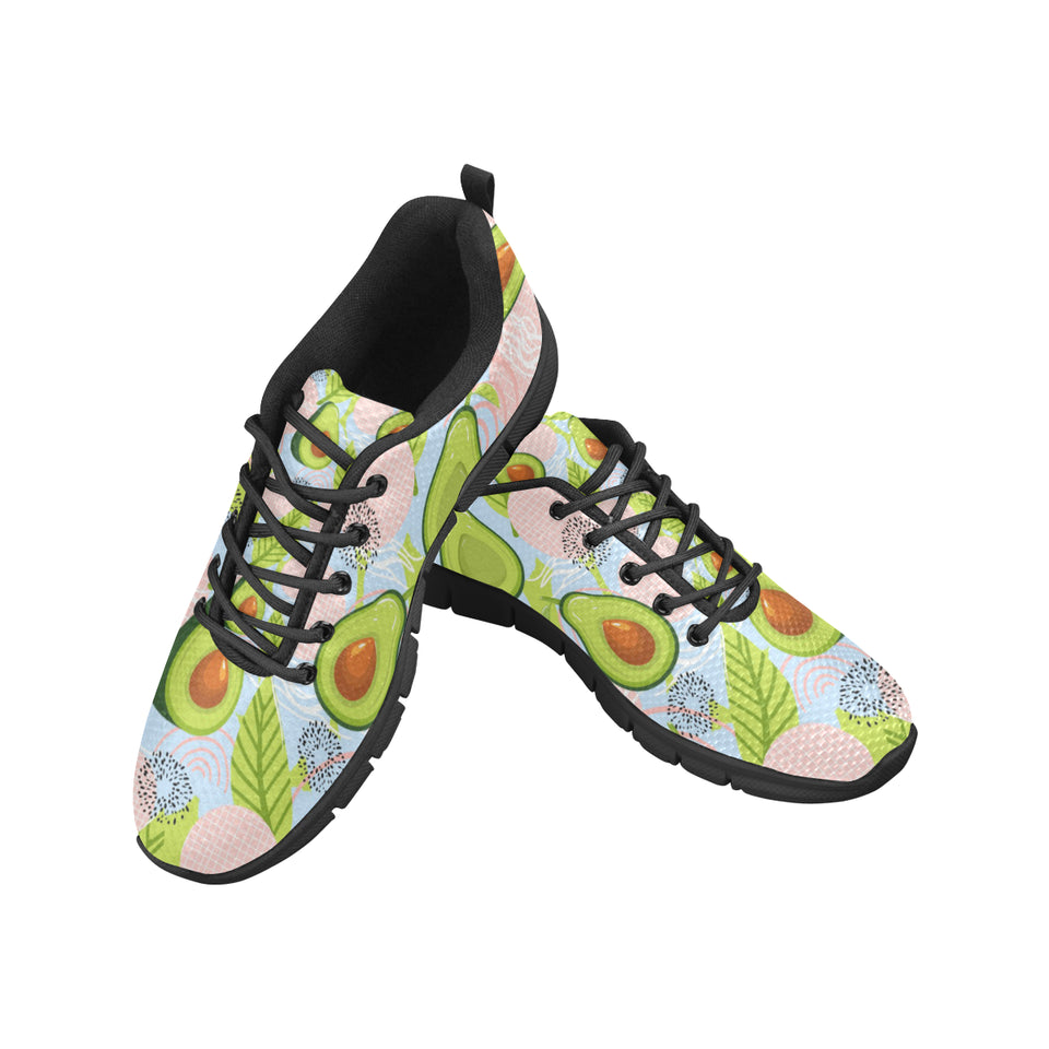 Avocado Pattern Theme Men's Sneakers Black