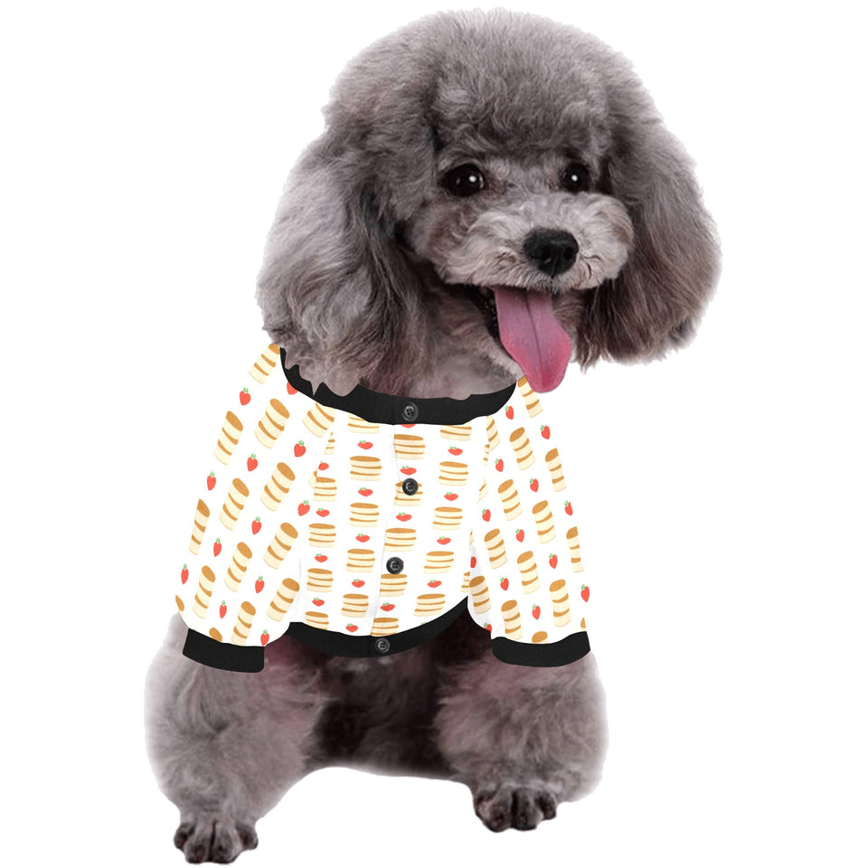 Pancake Pattern Print Design 02 All Over Print Pet Dog Round Neck Fuzzy Shirt