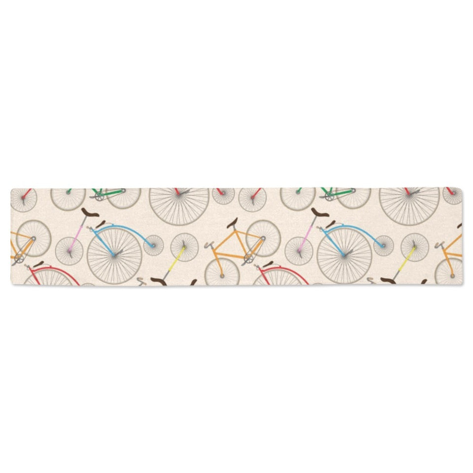 Bicycle Pattern Print Design 04 Table Runner