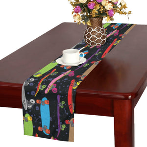 Skate Board Pattern Print Design 03 Table Runner