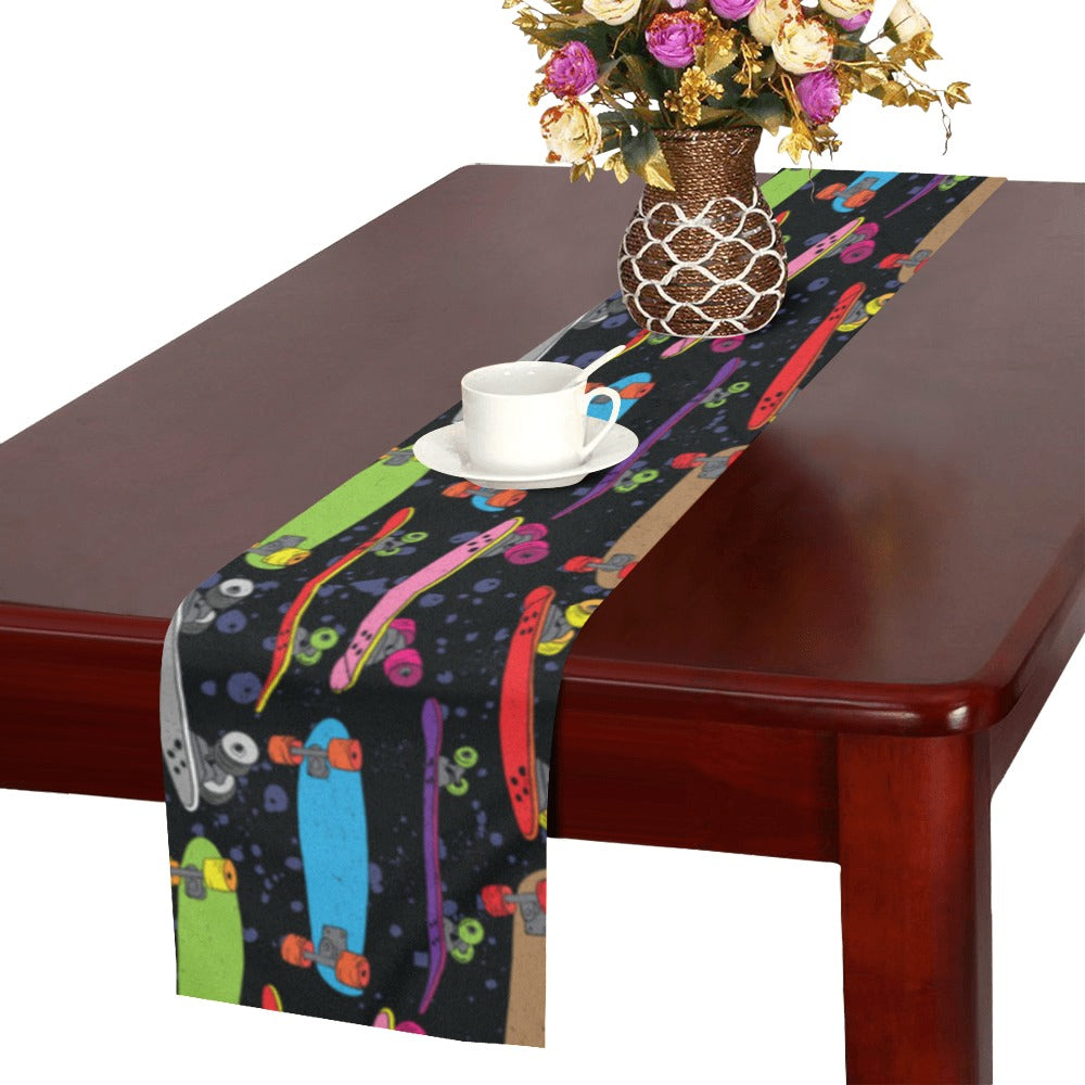 Skate Board Pattern Print Design 03 Table Runner