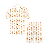 Pancake Pattern Print Design 02 Men's V-Neck Short Pajama Set