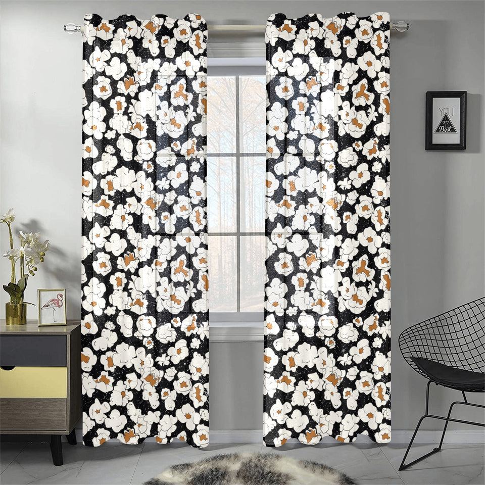 Popcorn Pattern Print Design 02 Gauze Curtain