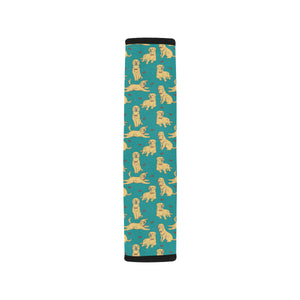 Golden Retriever Pattern Print Design 05 Car Seat Belt Cover