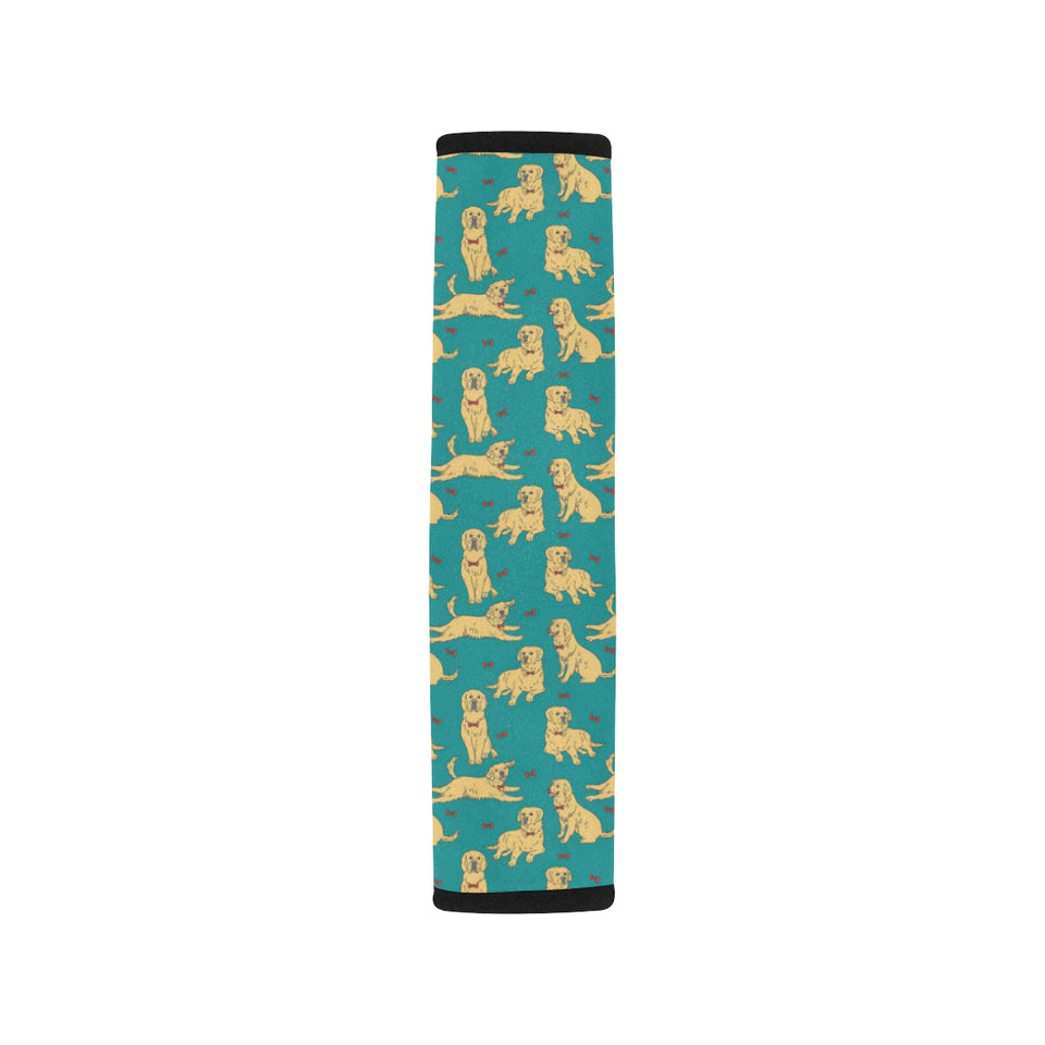 Golden Retriever Pattern Print Design 05 Car Seat Belt Cover