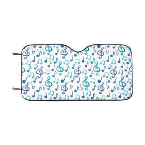 Music Notes Pattern Print Design 03 Car Sun Shade