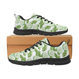 Sliced Cucumber Leaves Pattern Men's Sneakers Black