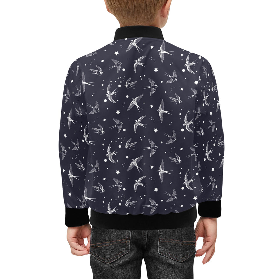 Swallow Pattern Print Design 02 Kids' Boys' Girls' Bomber Jacket