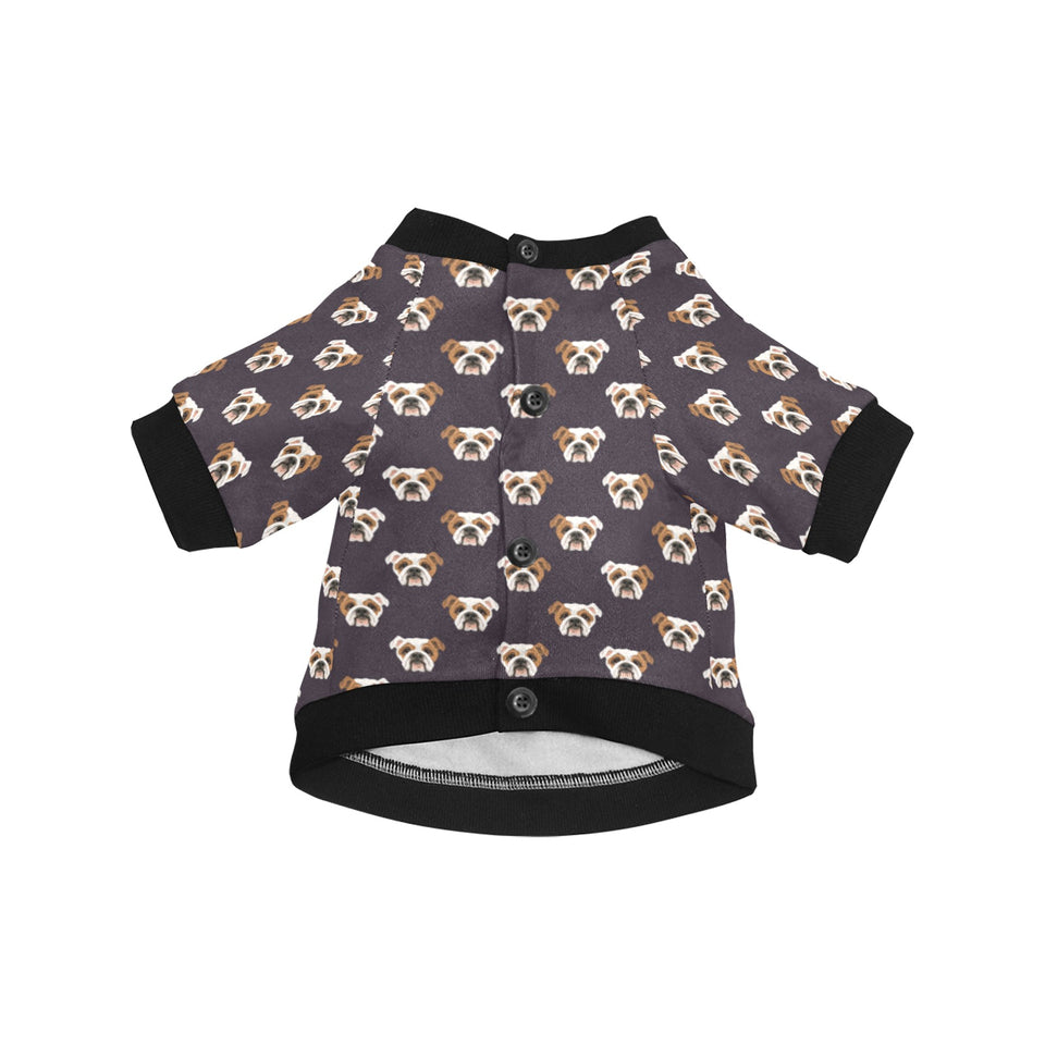 English Bulldog Pattern Print Design 03 All Over Print Pet Dog Round Neck Fuzzy Shirt