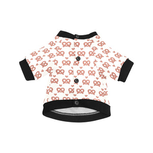 Pretzels Pattern Print Design 01 All Over Print Pet Dog Round Neck Fuzzy Shirt