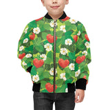 Strawberry Leaves Pattern Kids' Boys' Girls' Bomber Jacket