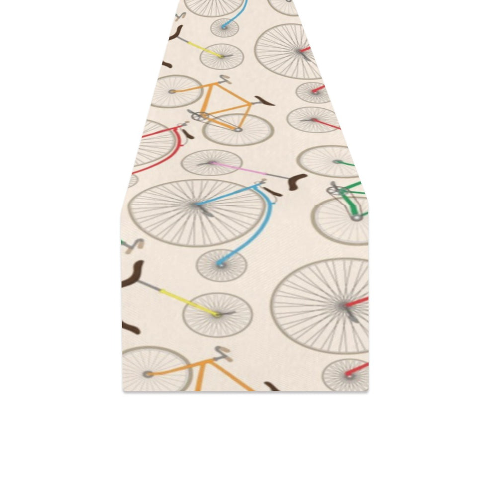 Bicycle Pattern Print Design 04 Table Runner