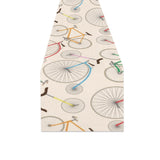 Bicycle Pattern Print Design 04 Table Runner