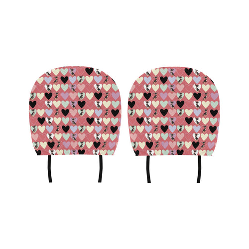 Chihuahua Heart Pink Pattern Car Headrest Cover