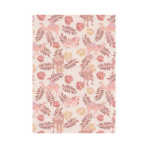 Pink Camel Leaves Pattern House Flag Garden Flag