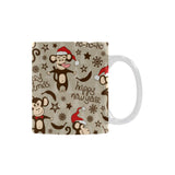 Monkey Christmas Pattern Classical White Mug (FulFilled In US)