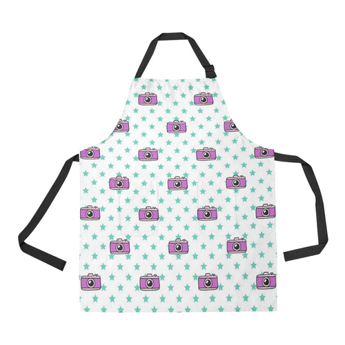 Camera Pattern Print Design 03 Adjustable Apron