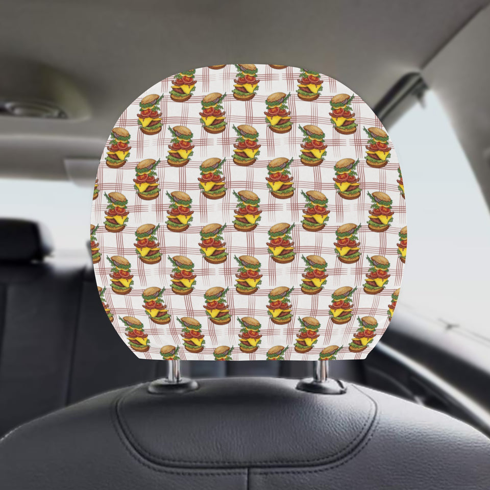 Hamburger Pattern Print Design 03 Car Headrest Cover