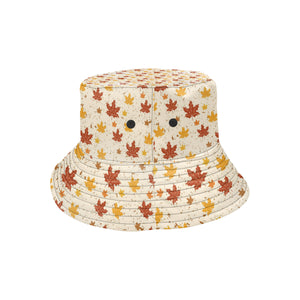 Red and Orange Maple Leaves Pattern Unisex Bucket Hat