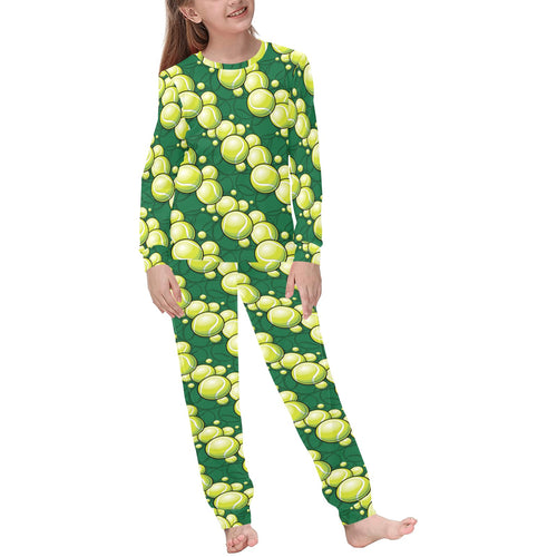 Tennis Pattern Print Design 04 Kids' Boys' Girls' All Over Print Pajama Set