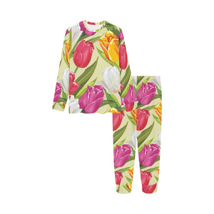 Colorful Tulip Pattern Kids' Boys' Girls' All Over Print Pajama Set