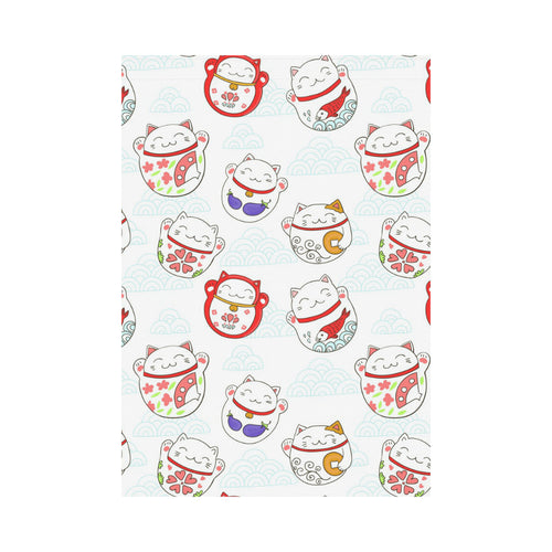 Meneki Neko Lucky Cat Pattern House Flag Garden Flag