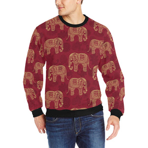 Elephant Tribal Pattern Men's Crew Neck Sweatshirt