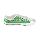 Cute Avocado Pattern Women's Low Top Canvas Shoes White