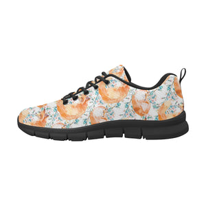 Fox Water Color Pattern Men's Sneakers Black