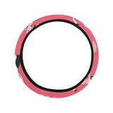 Cow Pattern Pink Background Car Steering Wheel Cover