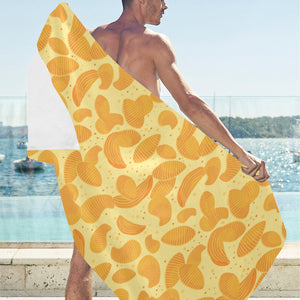 Potato Chips Pattern Print Design 04 Beach Towel