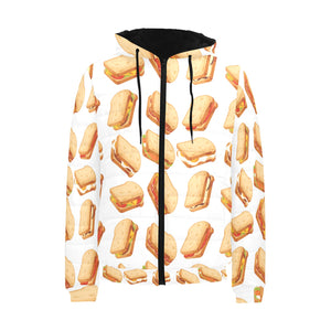 Sandwich Pattern Print Design 01 Men's Padded Hooded Jacket(ModelH42)