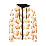 Sandwich Pattern Print Design 01 Men's Padded Hooded Jacket(ModelH42)