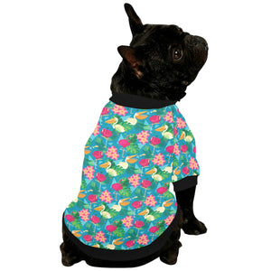 Pelican Pattern Print Design 03 All Over Print Pet Dog Round Neck Fuzzy Shirt