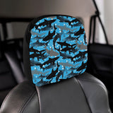 Shark Pattern Background Car Headrest Cover