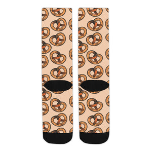 Pretzels Pattern Print Design 02 Crew Socks