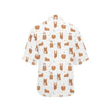 Guinea Pig Pattern Print Design 01 Women's All Over Print Hawaiian Shirt