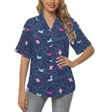 Stingray Pattern Print Design 05 Women's All Over Print Hawaiian Shirt