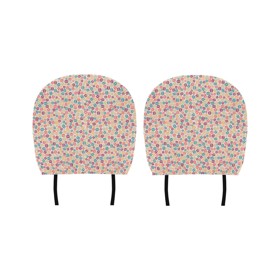 Colorful Coffee Bean Pattern Car Headrest Cover