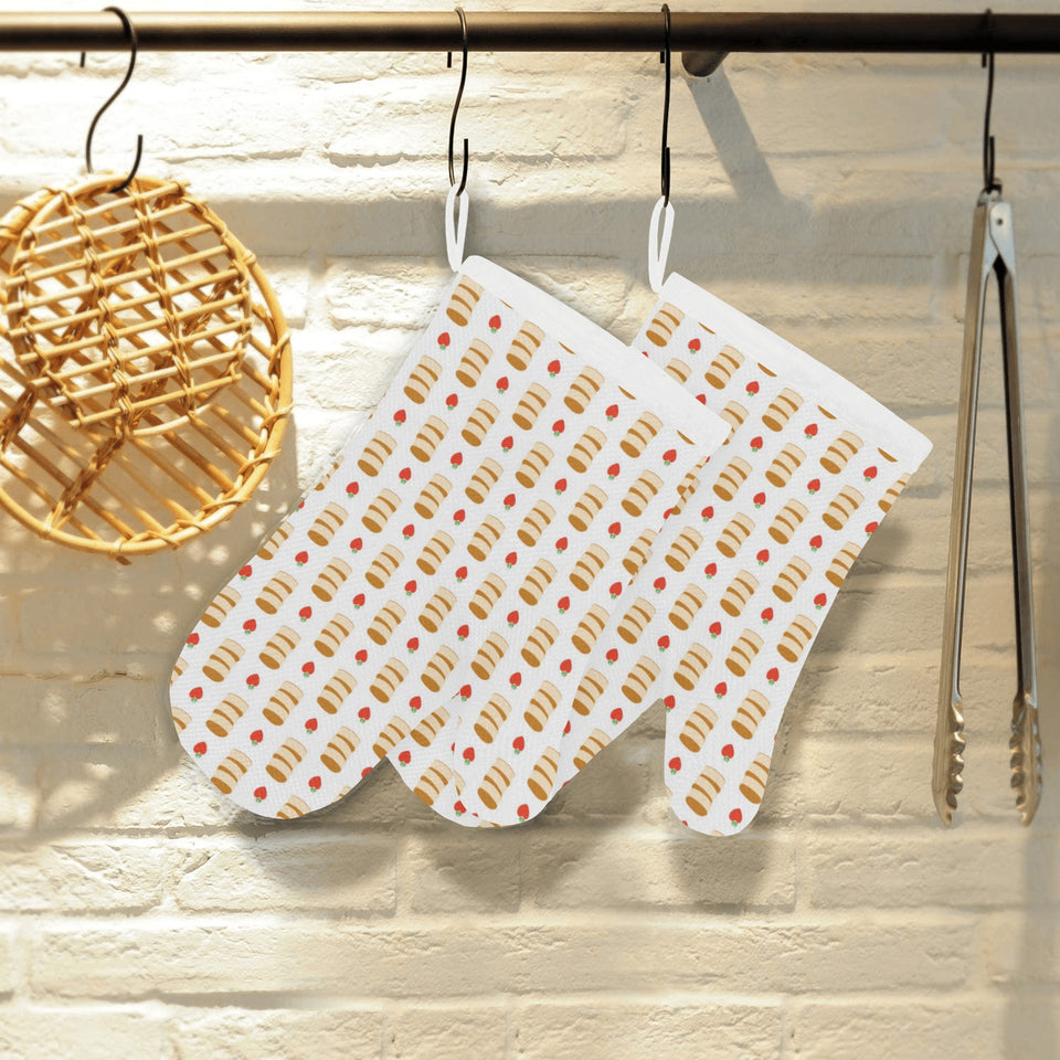 Pancake Pattern Print Design 02 Heat Resistant Oven Mitts