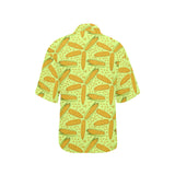 Corn Pattern Print Design 03 Women's All Over Print Hawaiian Shirt